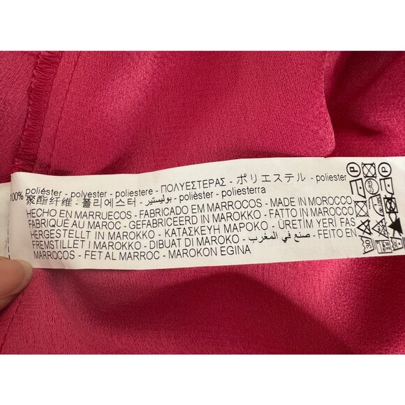 ZARA M Vintage-Inspired Fuchsia Dress Button Front & Long Sleeves - Picture 6 of 15